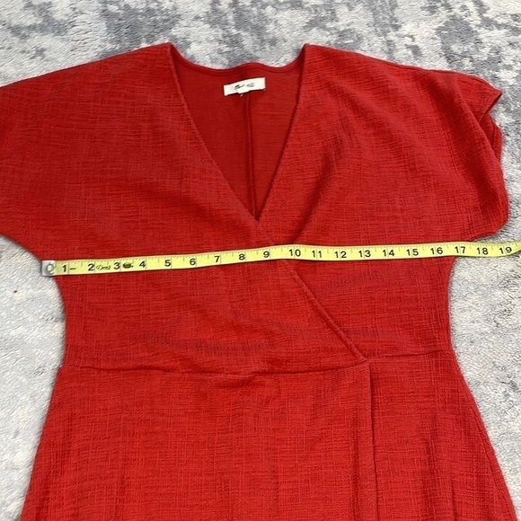 Madewell Cross Front Flutter Sleeve Mini Dress Etruscan Clay Sz S - Picture 9 of 12